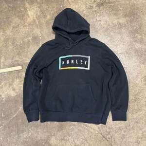 Vintage Hurley Black Y2K Heavyweight Hoodie, Size XL — Surfwear Classic